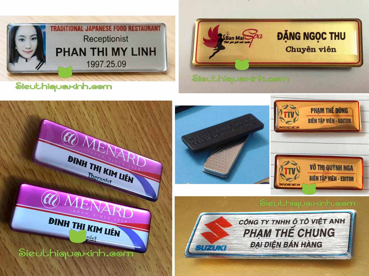 Bảng tên nhân viên in trên kim loại nhôm cao cấp sáng bóng cho khối văn phòng