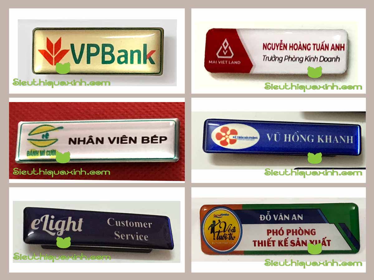 Bảng tên nhân viên chất liệu nhôm in sắc nét nhận làm lẻ từ một chiếc cho công ty